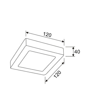 LED Dimmable Tri-CCT Surface Mounted Oyster Lights (Square)