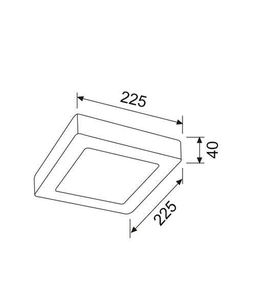 LED Dimmable Tri-CCT Surface Mounted Oyster Lights (Square)