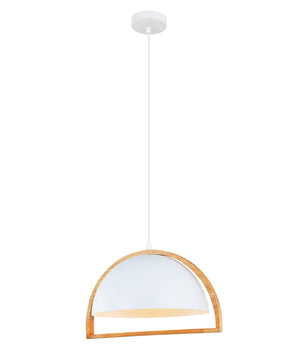 Modern Scandinavian Dome Shape With Wood Frame Pendant Lights