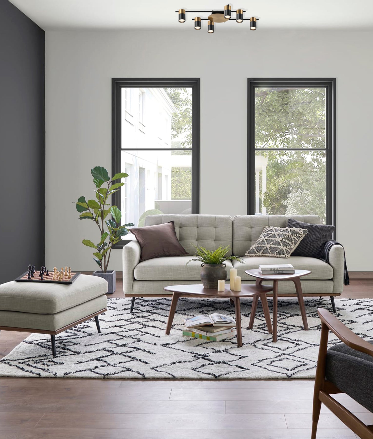 Interior Spot Ceiling Lights 6 X Adjustable Heads IP20