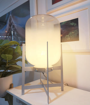 Modern Minimalist Glass & Iron Base Table or Floor Lamps