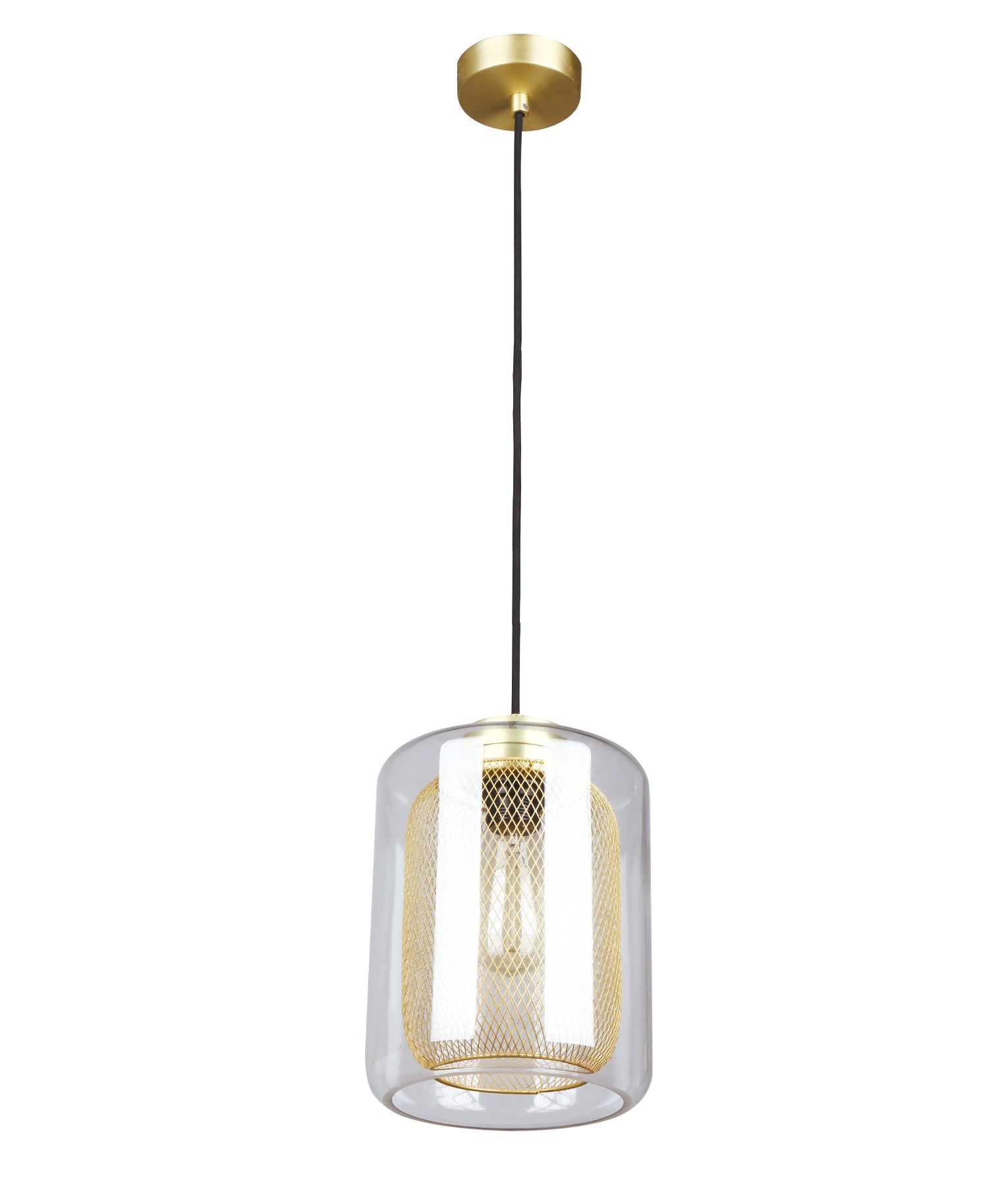 Modern Industrial Mesh Internal & Clear Glass Oblong Pendant Lights