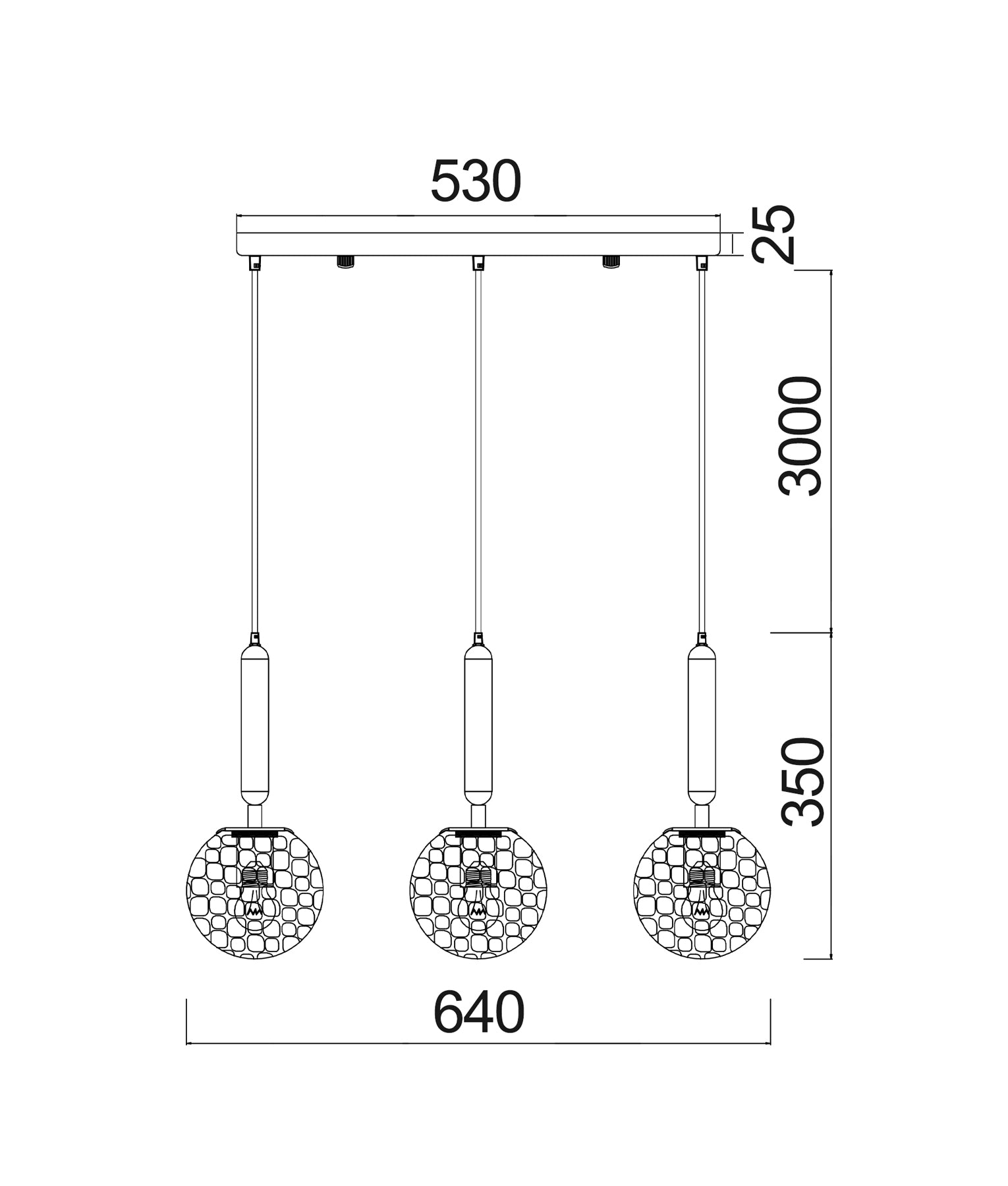 Interior Bronze Amber /Black Smoke Spherical Glass Multiple Bar Base Pendant Lights