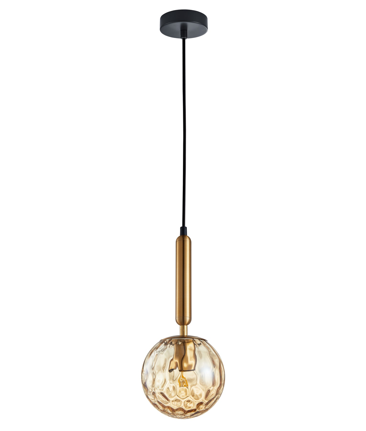 Interior Bronze Amber /Black Smoke Spherical Glass Pendant Lights