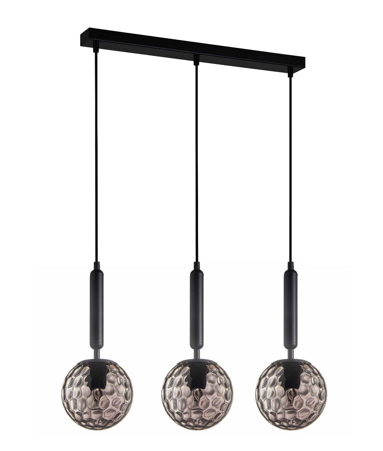 Interior Bronze Amber /Black Smoke Spherical Glass Multiple Bar Base Pendant Lights