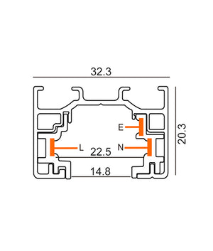 3 Wire 1 Circuit Universal Tracks & Accessories (White Fittings)