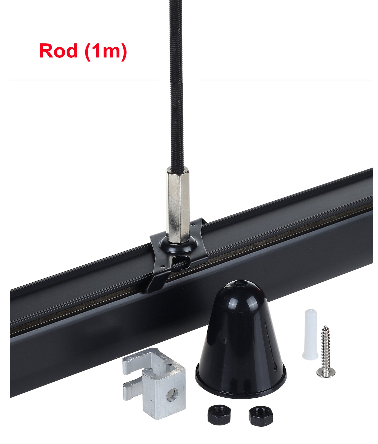 4 Wire 3 Circuit Track Suspension Kits & Suspension Clamp (Black)