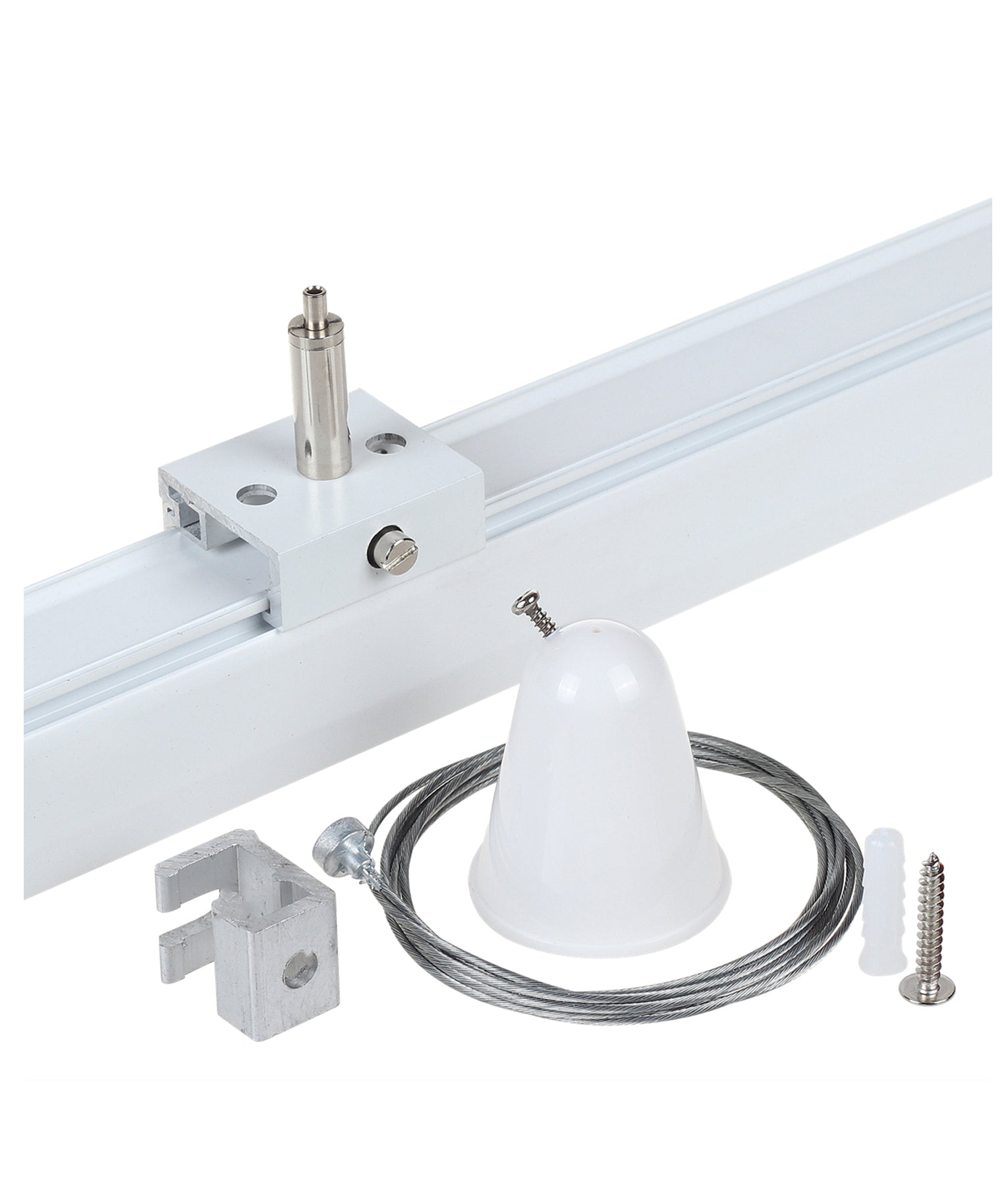 4 Wire 3 Circuit Track Suspension Kits & Suspension Clamp (White)