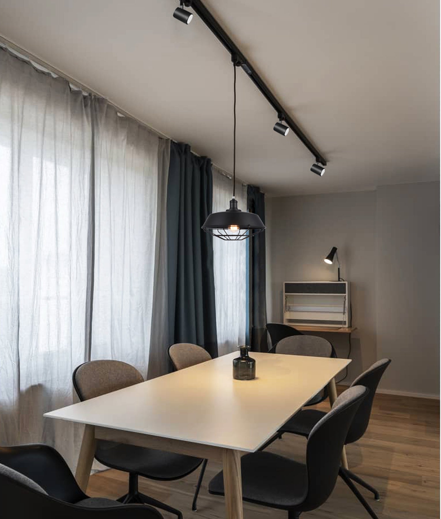 4 Wire 3 Circuit Track Pendant Light Adaptors (Black)