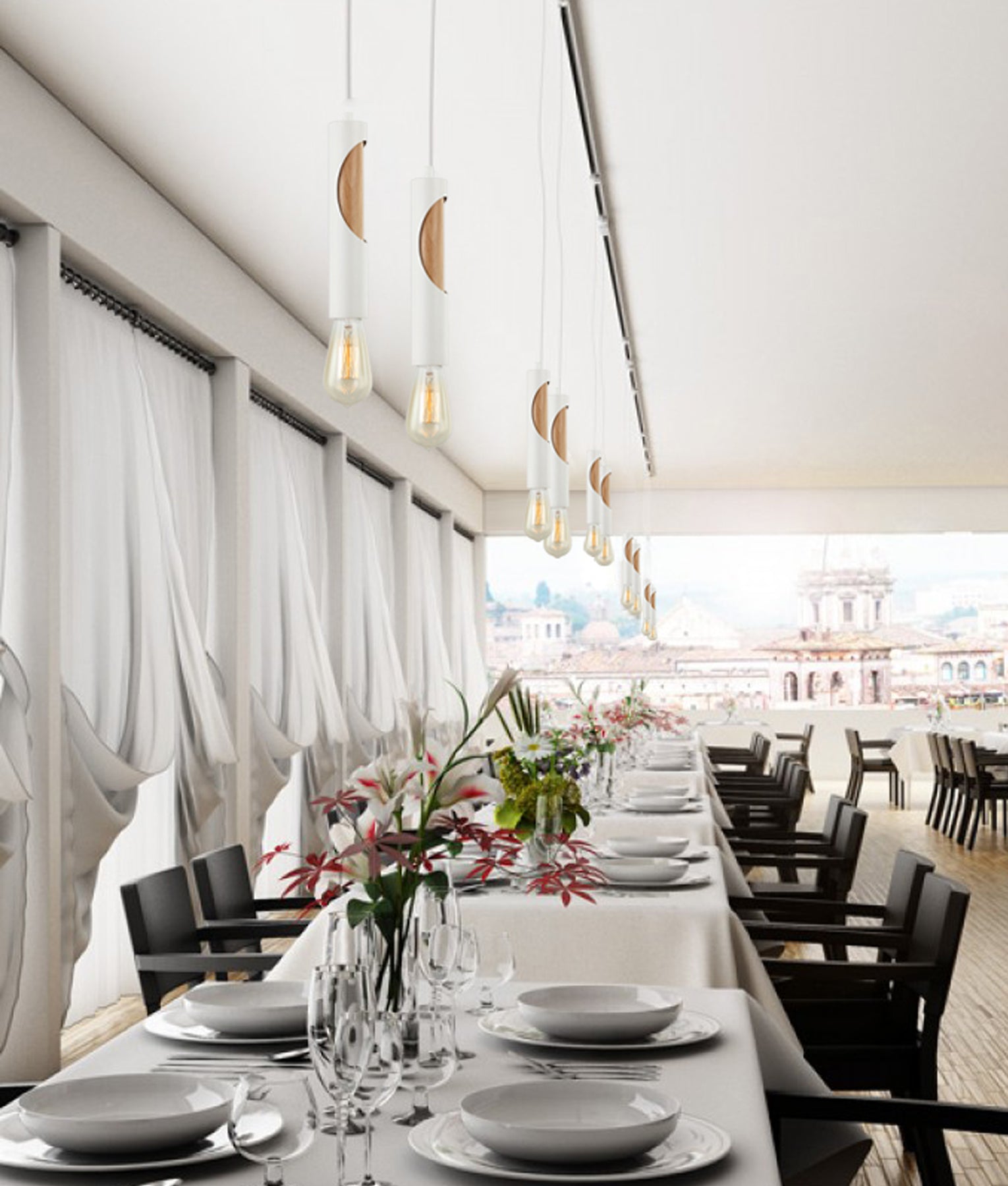 4 Wire 3 Circuit Track Pendant Light Adaptors (White)