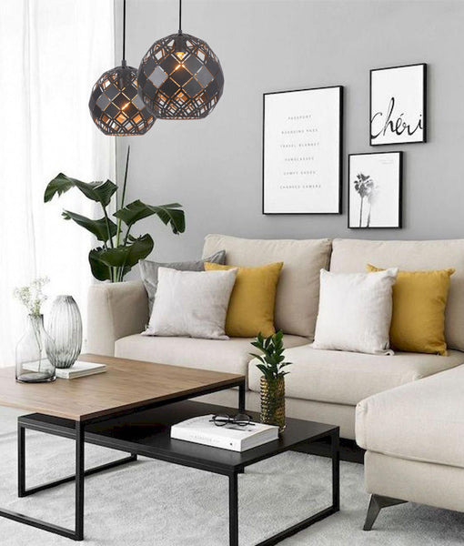 Modern Interior Embossed Tiled Iron Wine Glass Shape Large Pendant Lights