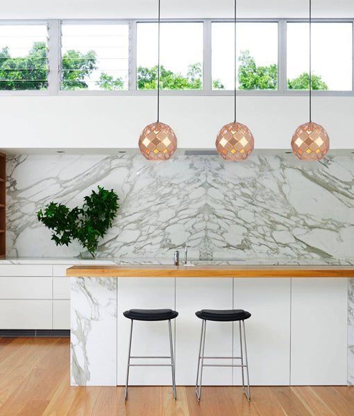 Modern Interior Embossed Tiled Iron Wine Glass Shape Large Pendant Lights