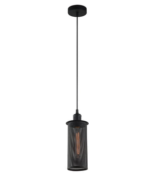 Industrial Aged Decorative Single Black Mesh Pendant Light