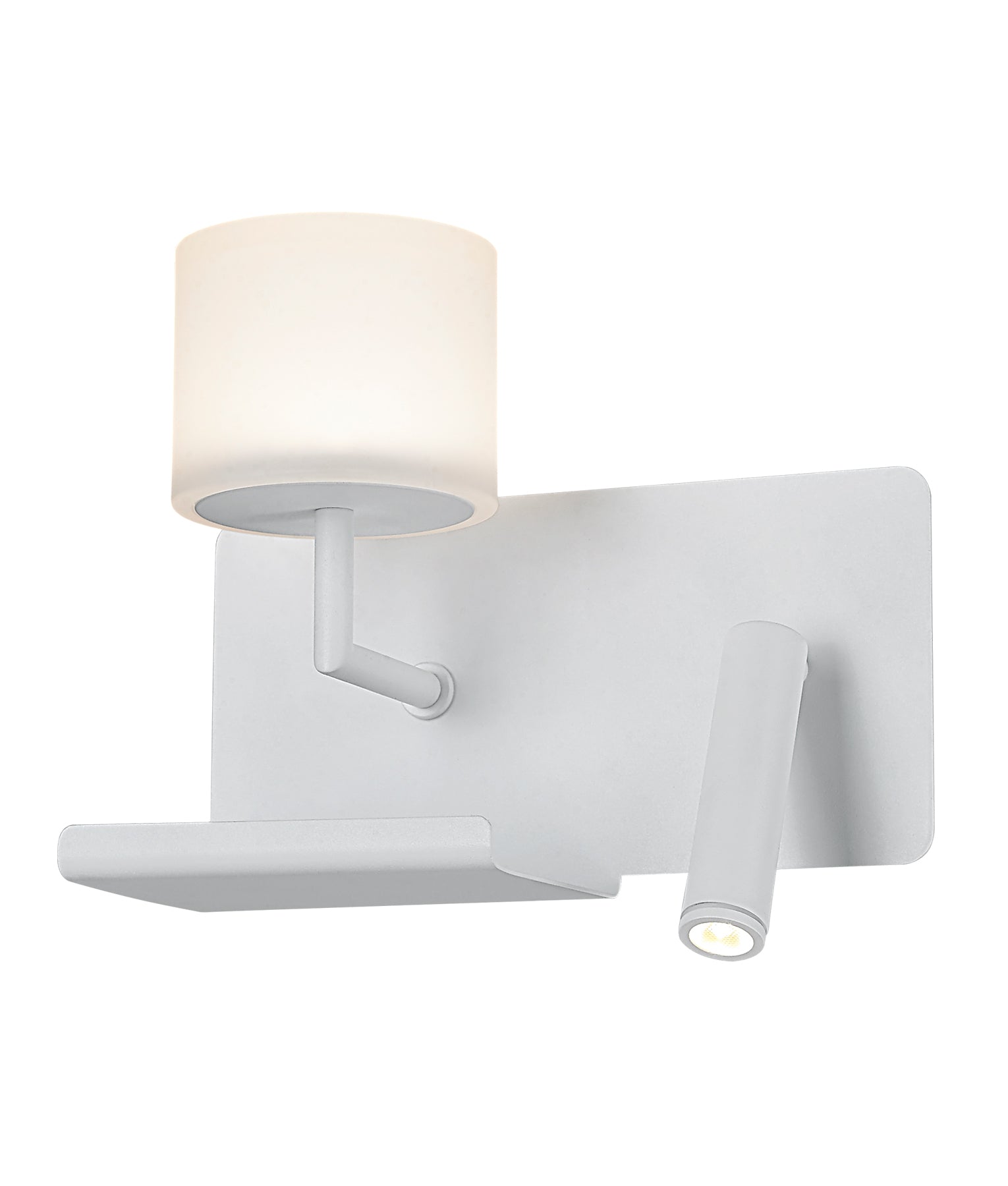 LED 2 Switch Frosted Glass Deco Wall Light & Reading Light (with USB charger)