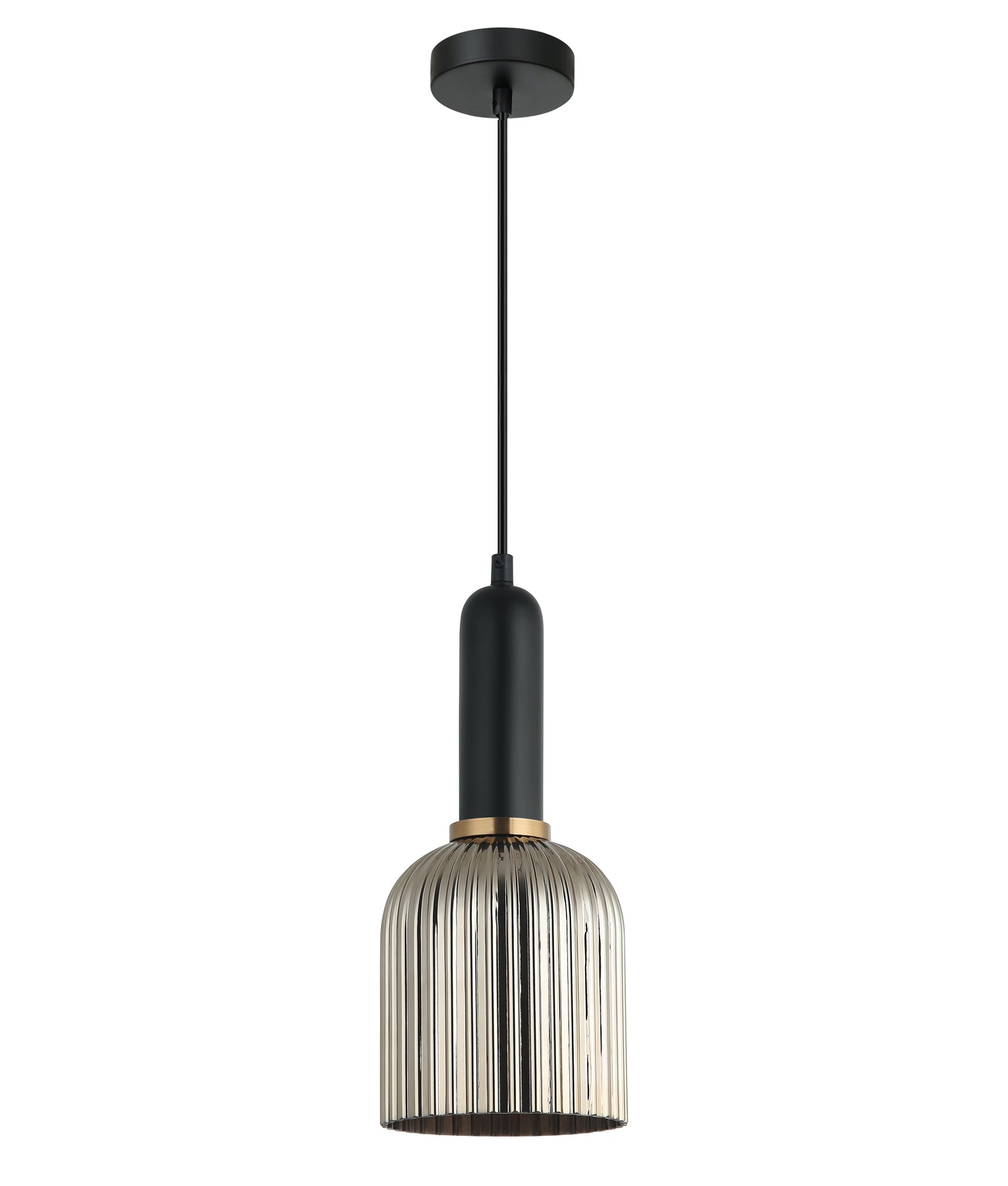 Retro Interior Ellipse Shape Ribbed Glass Pendant Lights