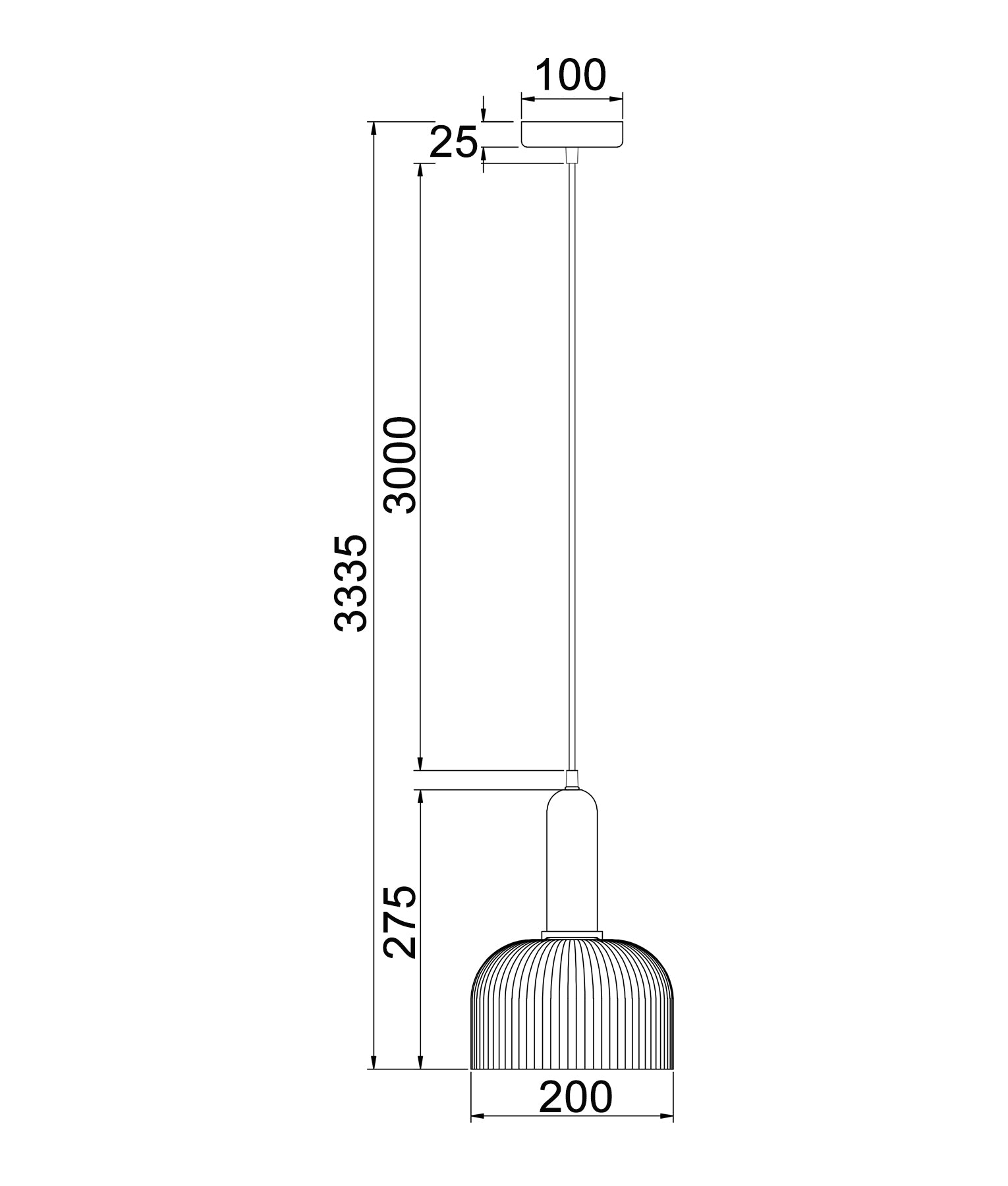 Retro Interior Dome Shape Ribbed Glass Pendant Lights