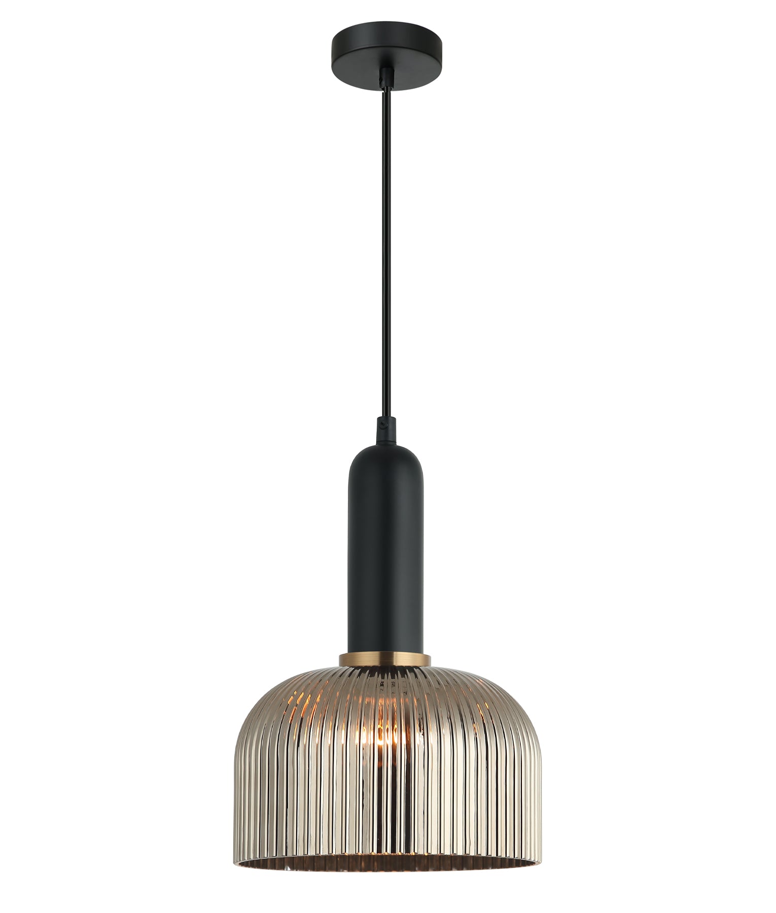 Retro Interior Dome Shape Ribbed Glass Pendant Lights