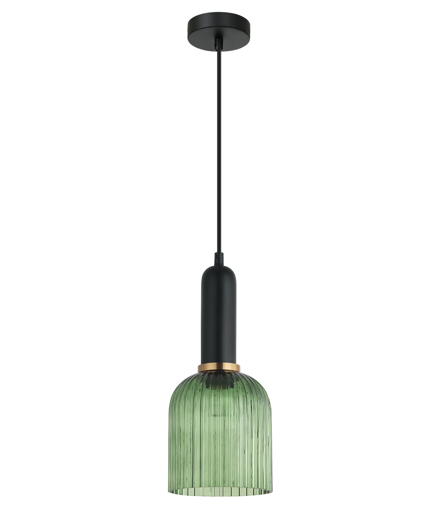 Retro Interior Ellipse Shape Ribbed Glass Pendant Lights