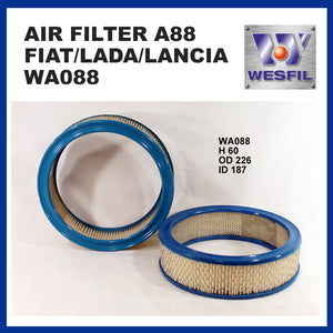 WESFIL AIR FILTER A88 WA088 FOR FIAT/LADA/LANCIA