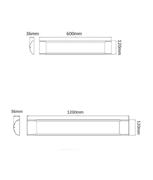 Interior LED Surface Mounted Dimmable Tri-CCT Wide Body Battens